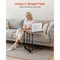 Brown MDF and Iron C-Shaped Sofa Side Table with Swivel Casters